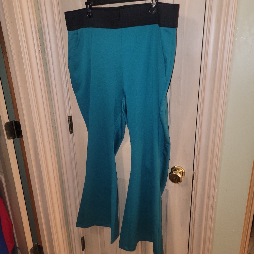 NWOT D2G Diane Gilman Teal Pants Sz 2X Petite